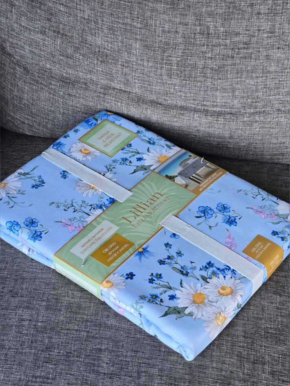 Lillian August Home Floral Oblong Indoor / Outdoor Tablecloth 60”x104”